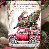 Christmas A4 Wooden Picture Board - Christmas Tree Farm