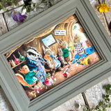 A Visit To The Doctor Racey Helps, 6x4" Framed Postcard