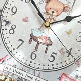 Sweet Rustic Wishing Wood Bear Clock