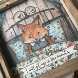 Rustic Cute Canvas Picture - I Will Get Up In Five Minutes