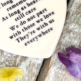 Sweet Little Robin Ceramic Heart - We Do Not Part With Those We Love