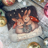 Christmas Coaster - Cup Of Cosy (Christmas Bunnies)