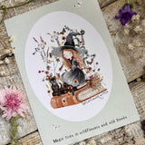 Little Print - A6 Size - WildFlower Witch - Magic Lives In Wildflowers And Old Books