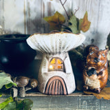 Sweet Little Light-Up Stoneware Mushroom House