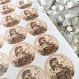 #4 Woodland Hedgehog Sticker Sheet - 35 Round Stickers