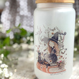 Glass Tumbler With Bamboo Lid And Straw - Wildflower Witch