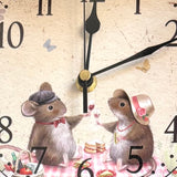 Sweet Rustic Clock - Picnic Mice