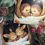 Adorable Vintage Inspired Christmas Cards, Pack of Ten #C7