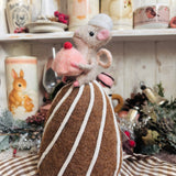 Little Mouse Christmas Bakery - Felt Mouse on Christmas Pudding