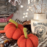 Sweet Little Pair Of Knit Pumpkins