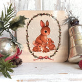 Christmas Cute Coaster - Snow Bunnies
