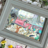 Catching The Train 6x4" Framed Postcard