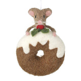 Little Mouse Christmas Bakery - Felt Mouse On Doughnut
