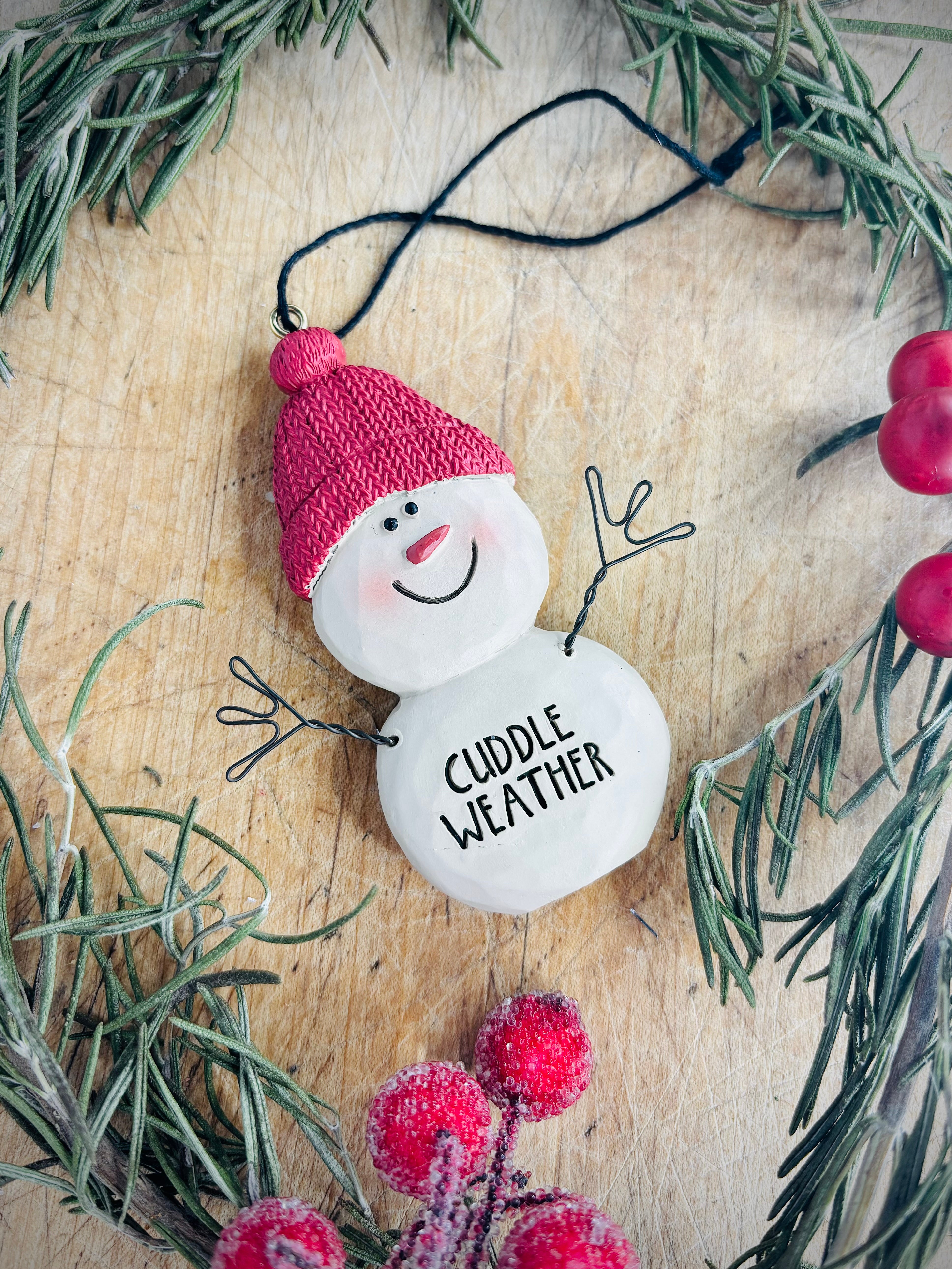 Cuddle Weather Snowman Tree Ornament