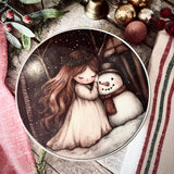 Christmas Tin - Angel and Snowman