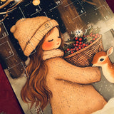 Vintage Style Advent Calendar - Winter Girl and Deer