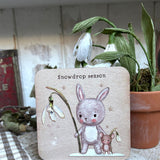 Cute Coaster - Snowdrop Season Bunny