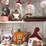 Sweet Little Squirrel Toadstool House Garland - Autumn 25