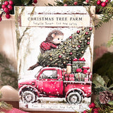 Christmas A4 Wooden Picture Board - Christmas Tree Farm