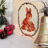 Christmas Cute Coaster - Snow Bunnies