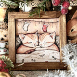 Sweet Mini Rustic Framed Print - Cosy Kittens