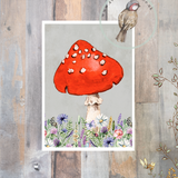 Little Print - A6 Size - Pack of 3, Toadstools