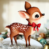 Cute Christmas Deer Cut Out, Vintage Diecut Style