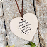 Sweet Little Ceramic Heart - Happy Memories - Foxwood Tales