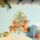 Christmas Deer Friends Glass Chopping/Serving Board