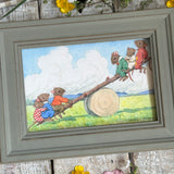 The See-Saw - Margaret Tempest - Framed Postcard