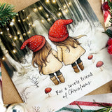 Lovely Friend Vintage Inspired Christmas Card