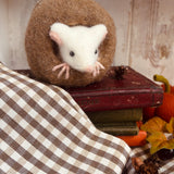 Adorable Felt Mouse In Pumpkin (Brown)