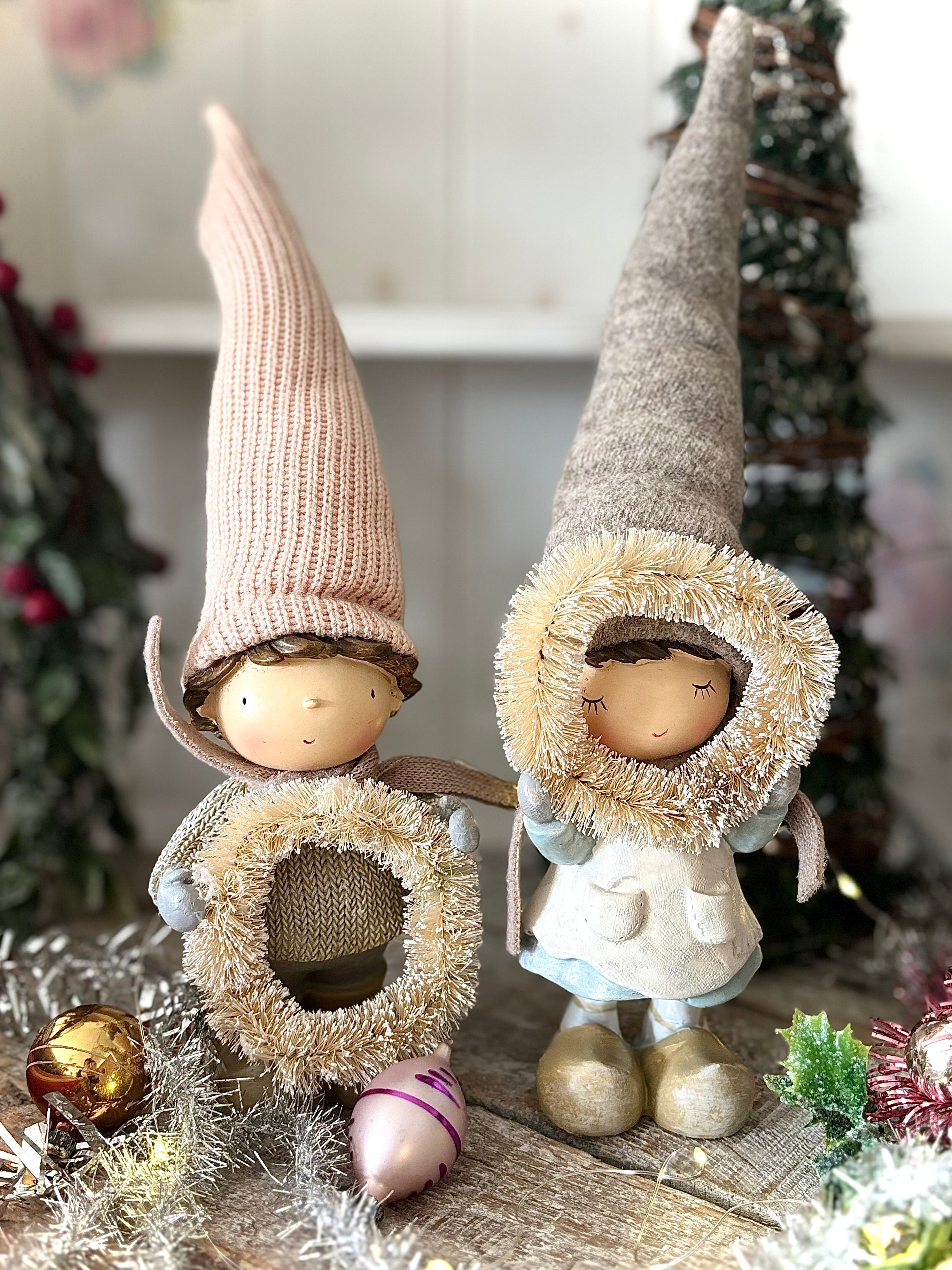 Adorable Pixie Friends With Christmas Wreath