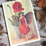 Flower Fairies Wooden Postcard - Poppy Fairy