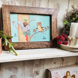 Framed Christmas Postcard - Christmas Stocking - Mary Adair Q724