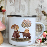 12oz Enamel Mug - Bunny And Lemon Tree