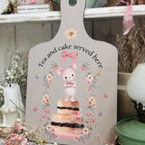 Cute Chopping Board Decoration- Tea & Cake Served Here