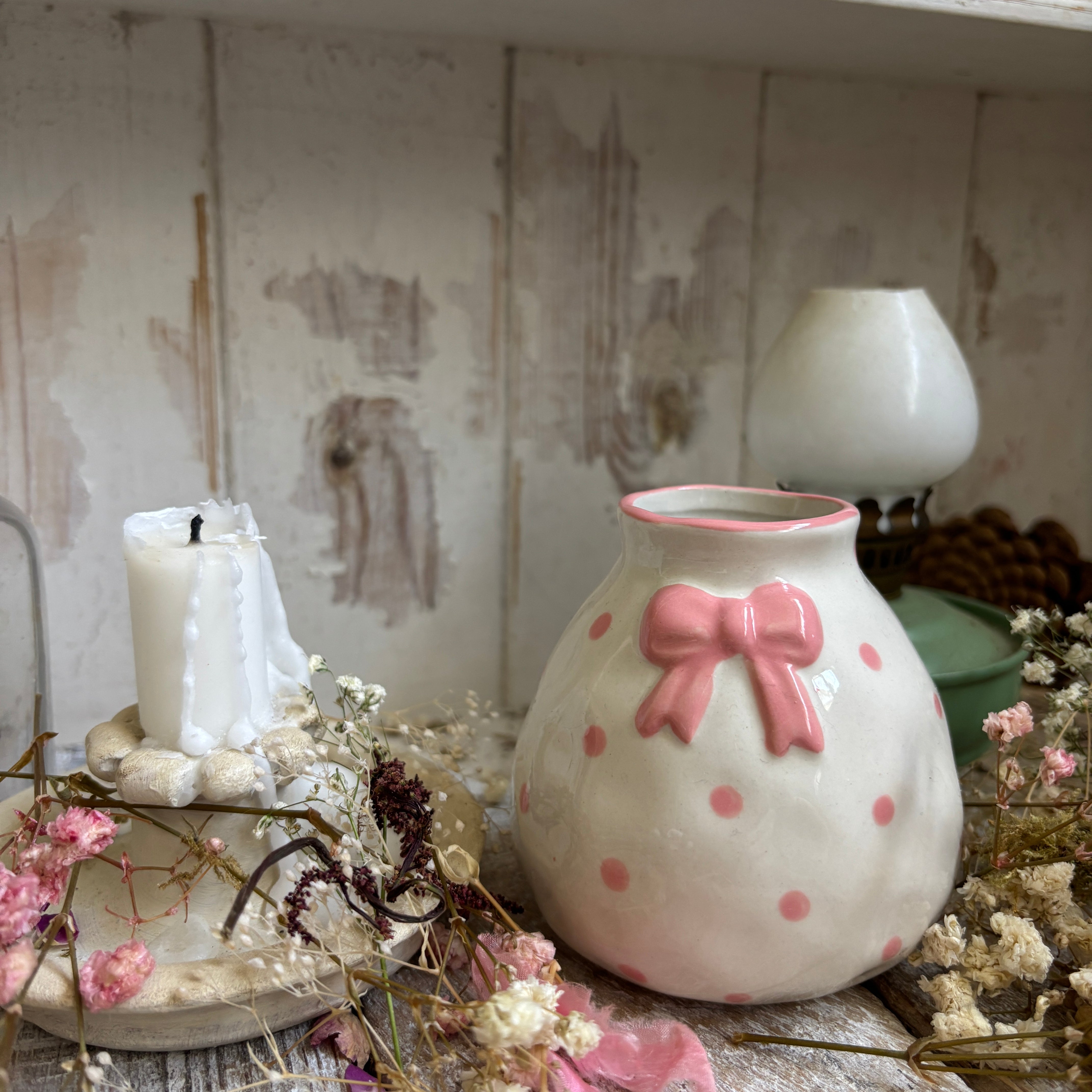 Cute Pink Bow Mini Vase