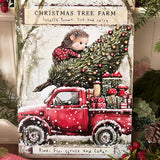 Christmas A4 Wooden Picture Board - Christmas Tree Farm