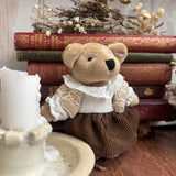 Adorable Little Bear Wearing Brown Cord Skirt And Cardigan (Mini)