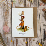 Holly Hobbie A6 Greeting Card - Missing You