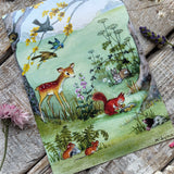 Postcard- Fawn & Squirrel - Margaret Lynes