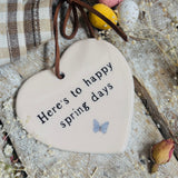 Sweet Little Ceramic Heart - Happy Spring Days