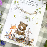 Woodland Whispers - A6 Card: Sometimes, smiled the bear, the light from one happy memory is enough to warm the whole day.