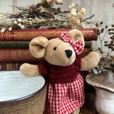 Adorable Little Mouse With Red Gingham Skirt & Hand Knitted Jumper (Mini)