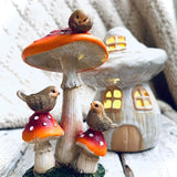 Robins And Toadstool Ornament