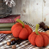 Sweet Little Pair Of Knit Pumpkins