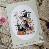 Little Print - A6 Size - WildFlower Witch - Magic Lives In Wildflowers And Old Books