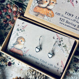 Tiny Light - 925 Sterling Silver  Earrings - Heart Drop - Moments Filled With Love Last Forever