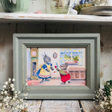 Young Rabbit Giving Flowers by Jean Gilder, 6x4" Framed Postcard